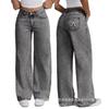 Spring and Autumn Sweet and Spicy High Waist Straight Loose Trousers Bow Embroidered Jeans Women