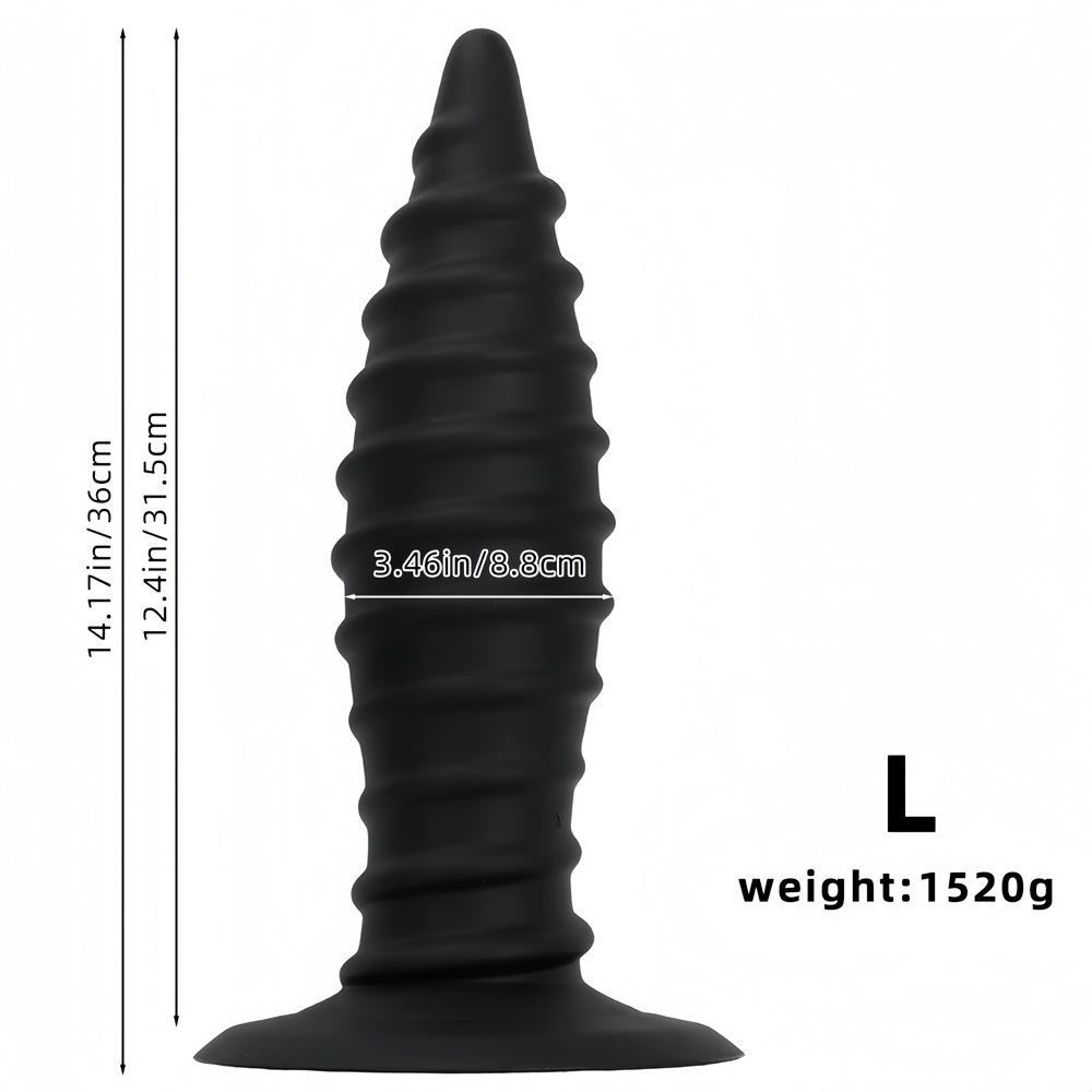 Silicone pointed super large super long 9cm thread, giant penis anal plug, boxing supplies super large super thick, male