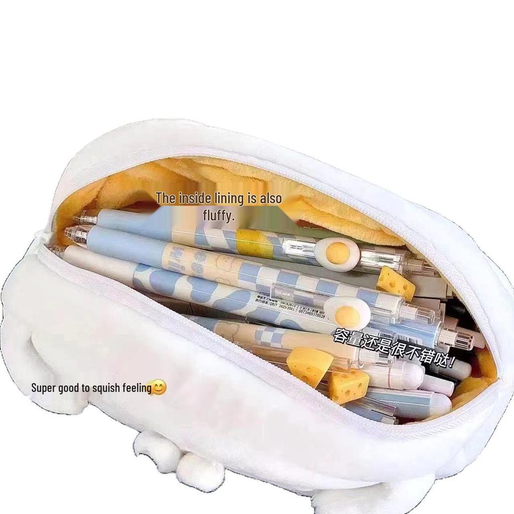 Grande Trousse à Crayons Drôle Style Xiaohongshu, Design Sculpture sur Sable, Sac de Papeterie Étudiant avec Rangement Abondant