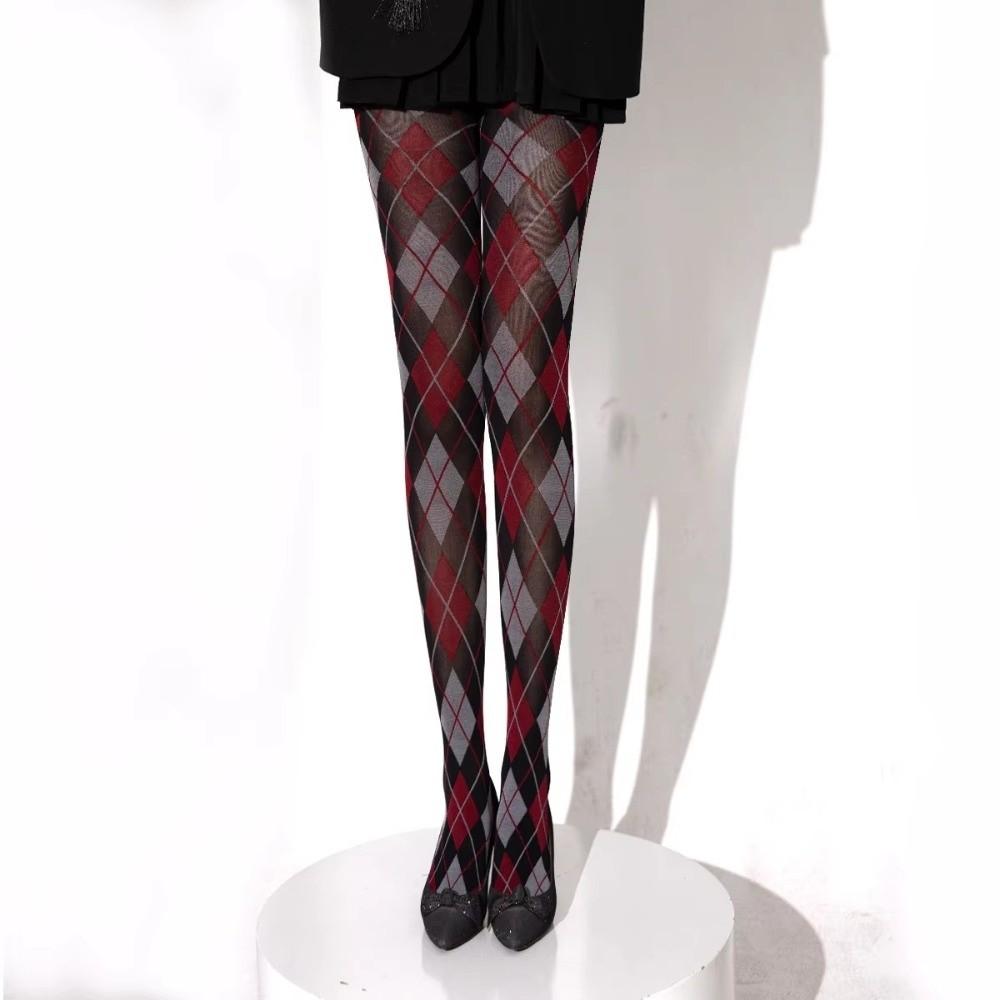 Retro Plaid Tights Pantyhose JK Japanese Style Pantyhose Legging New High Pantyhose  Women
