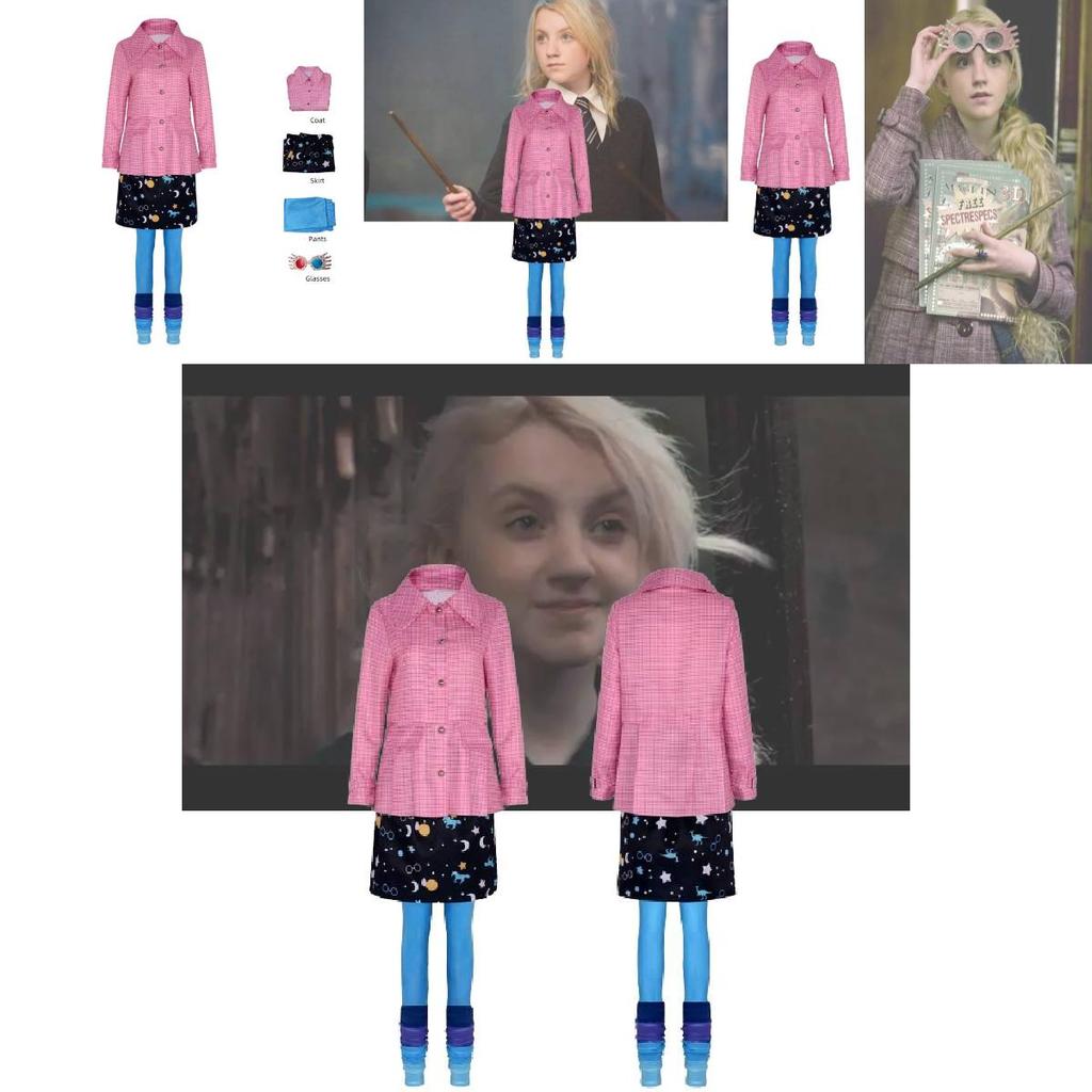 Luna Lovegood Cosplay Costume Set For Halloween Role Play Full Dress