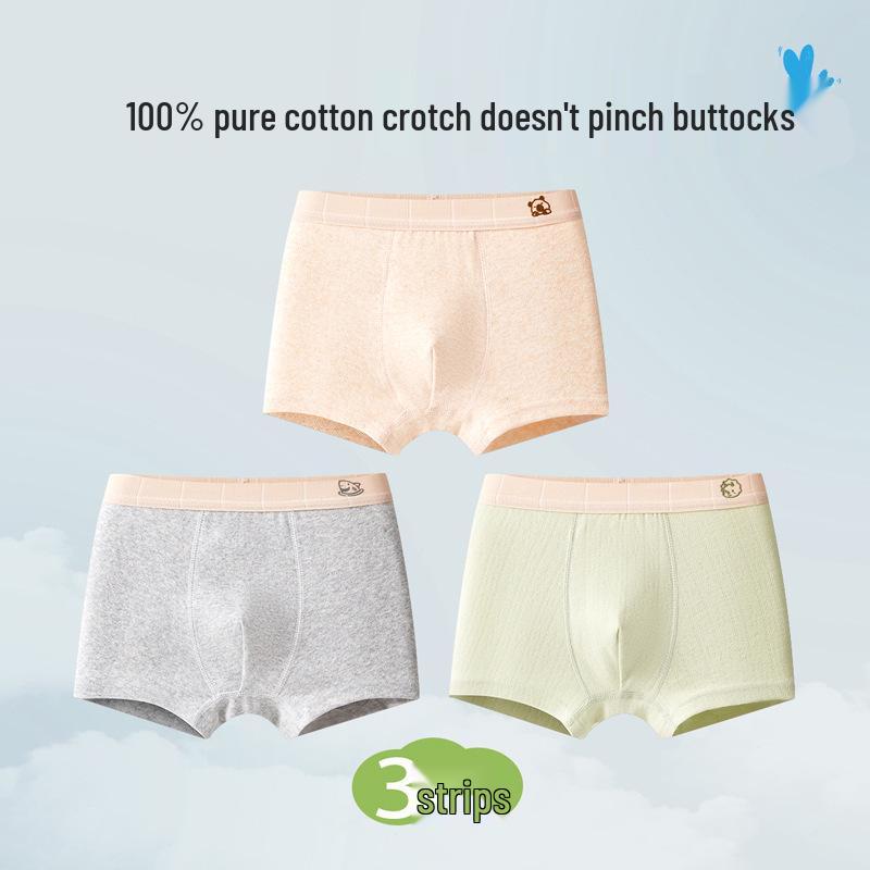 Teen Boys' Pure Cotton Class A Boxer Briefs, Big Size