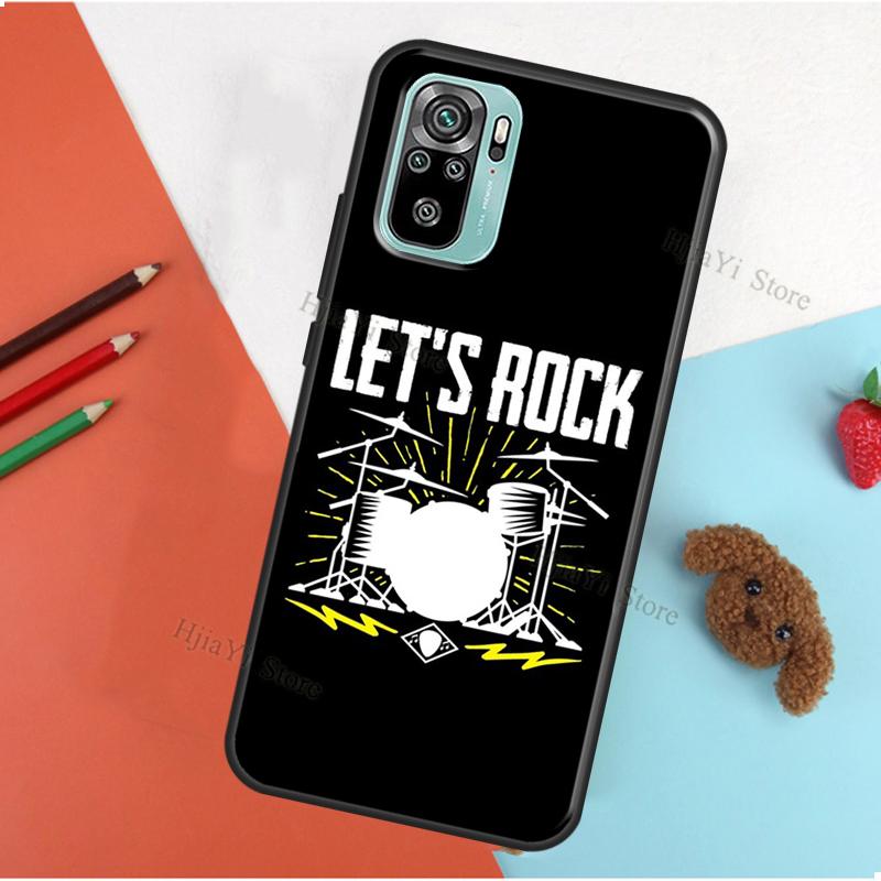 Drum Rock Perkusista Muzyk Pokrowiec na Pałki Perkusyjne Dla Xiaomi Redmi Note 9 7 8 10 Pro 9S 10S 8T 9A 9C 9T 7A 8A K40 Tylna Pokrywa Obudowa