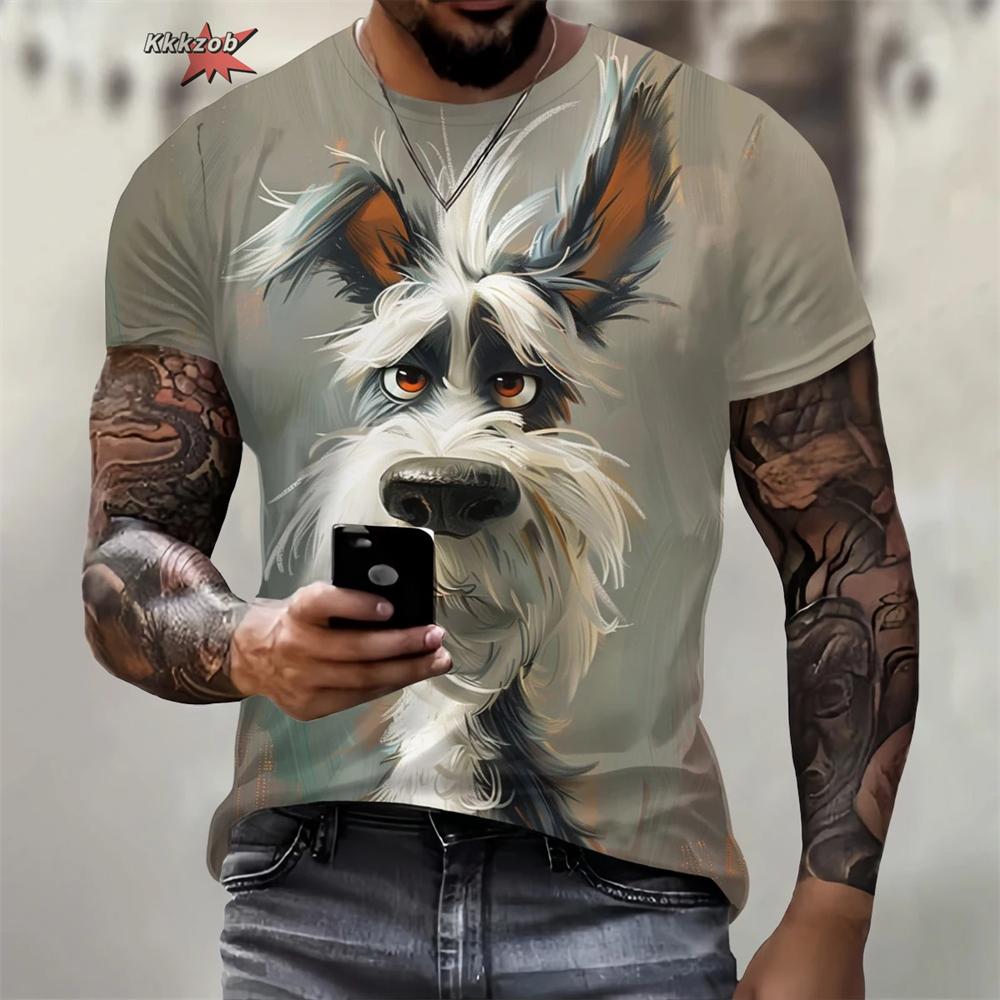 Summer Funny Dog Pattern 3D Print Men's T Shirt Casual O-Neck Loose Short Sleeve Fashion Trend Men Clothing Oversized T-Shirt
