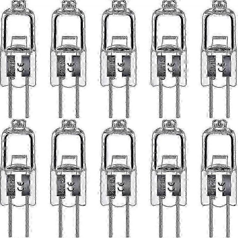 10 Pack 12V 10W Warm White Dimmable Clear Capsule 2-Pin G4 Halogen Bulbs