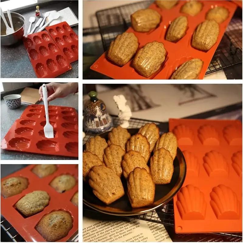 Silicone Madeleine Cookie Pan Non-stick Bakeware Food Grade for Making Madeleine Cookies Baking Tools Utensils Accessories