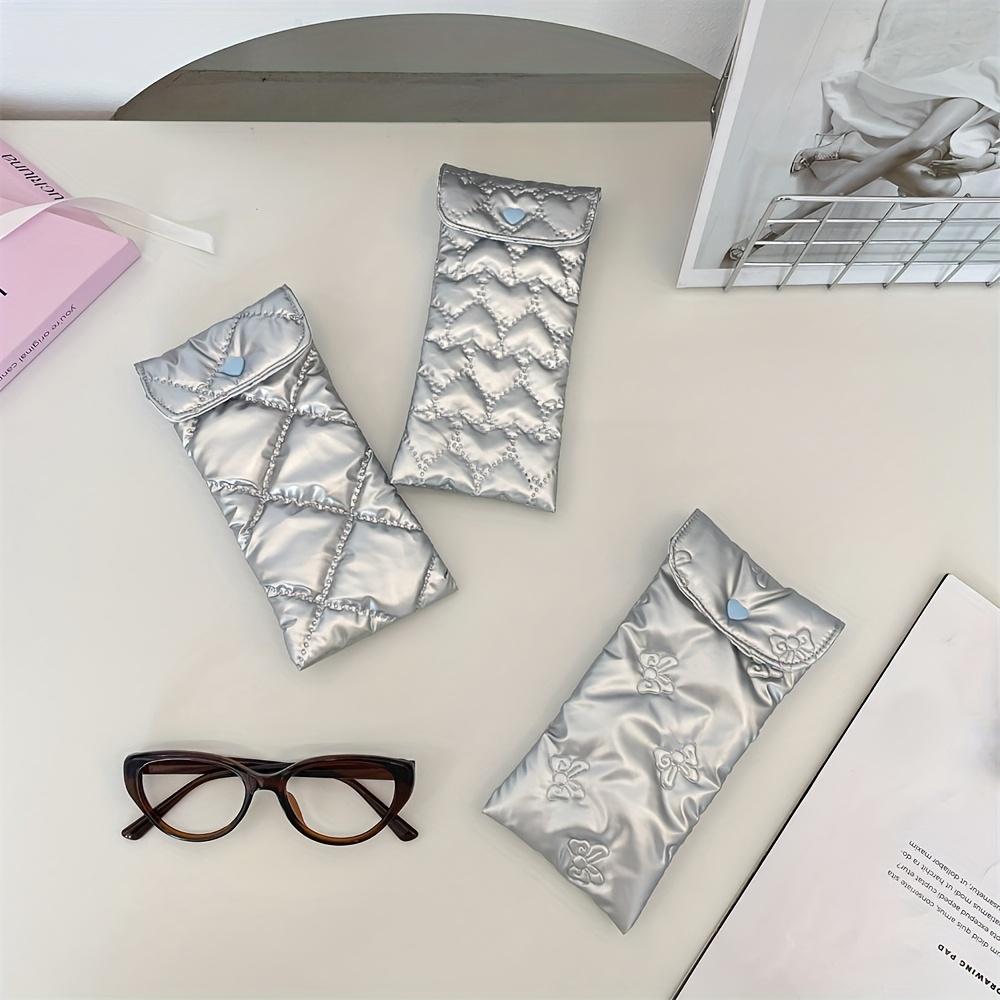 Bow shaped glasses storage bag, s' portable soft bag, Portable heart-shaped storage bag