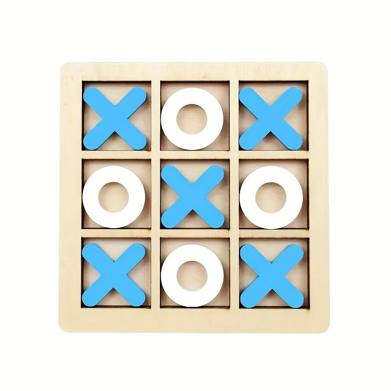 

Classic Wooden Tic Tac Toe - Traditional Family Board Game, Perfect Christmas & Halloween Gift Small синий