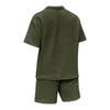 Men's Corduroy Sports Solid Color T-shirt Shorts Running Training Set