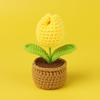 Tulip Crochet Flowers Pot Cute Knit Flower Creative Crochet Plant Pot Tulips Knitting Flower Car Table Home Decor