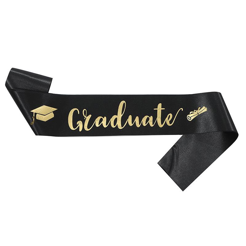 2026 European and American Fashion Graduation Strap IGRADUATED Etiquette Strap Ribbon Graduation Party Clothing Shoulder Strap Dress Up