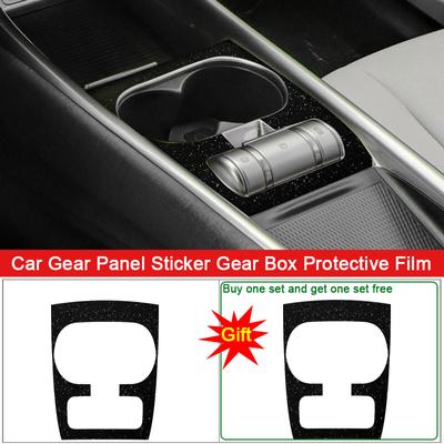Car Interior Sticker Fit For BYD Dolphin EA1 ATTO 1 2022 2023 Car Gear Panel Sticker Gear Box Protective Film Carbon Fiber Black