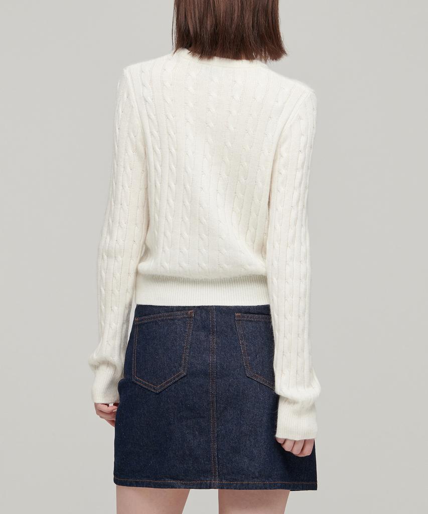 MUSINSA STANDARD WOMAN Women'S Angora Blend Cable Crew Neck Knit [Ivory]