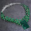 Esmeralda Diópsido Natural Prata de Lei 925 Colar 18" k5h99