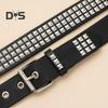 Punk Style Studded Belt Square Rivets Adjustable Straps Rock Waistband Women Girls Gothic Scene Accessories