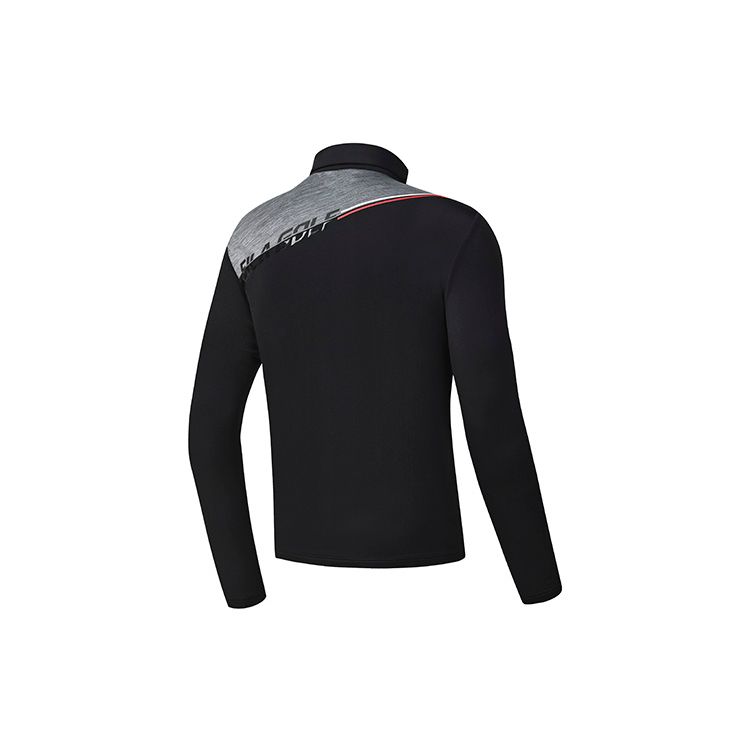 FILA Athletics Basic Knitted Long Sleeve Polo Shirt Men tops Deep-Black A11M245202F-BK