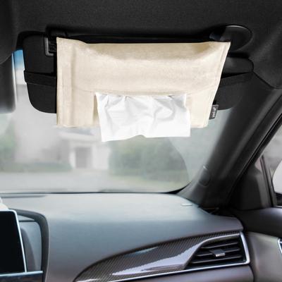 Pack All Tissue Case, For Cars, Tissue Cover, Suede Fabric, Sun Visor, Headrest Car Accessories, Storage, Car Tissue Box (Beige)