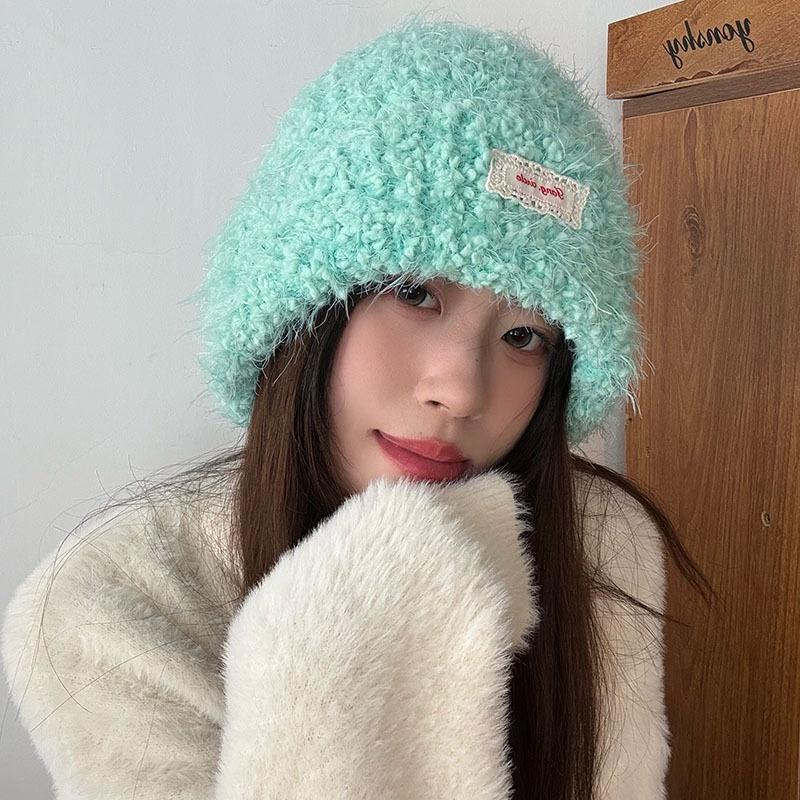 Bright Color Knitted Scarf and Hat Set - Solid Winter Warm 2-Piece for Women