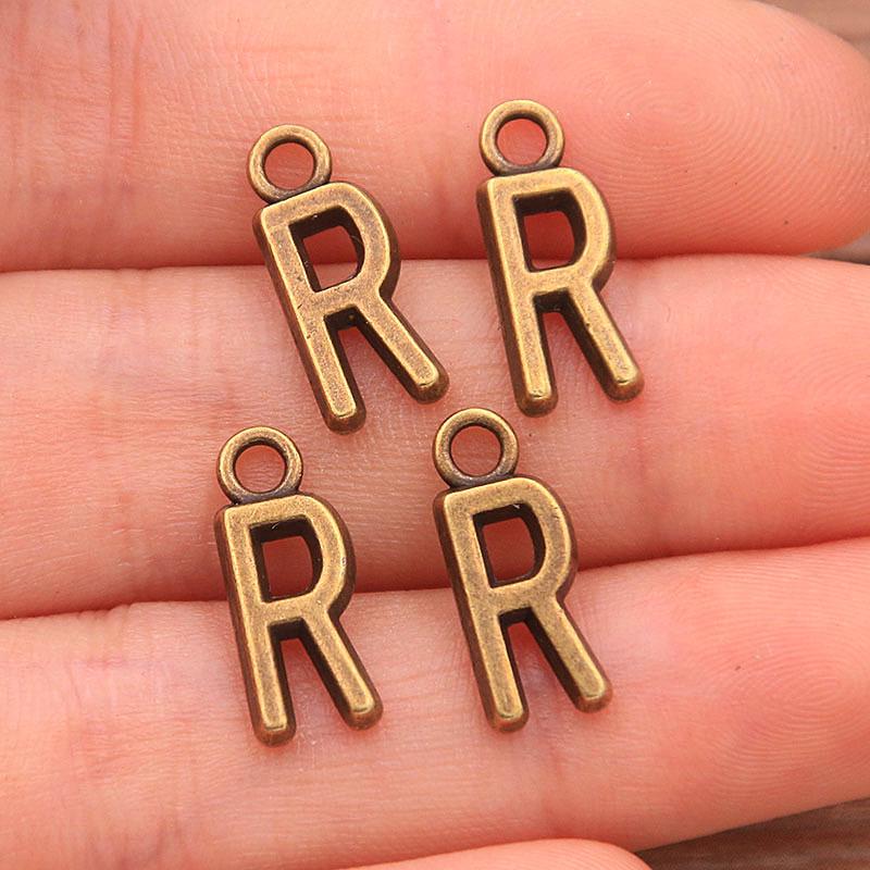 Zinc Alloy Alphabet Charms: 2 Colors, 26 Letter Pendants for Jewelry, Handbag, and Mobile Phone Accessories