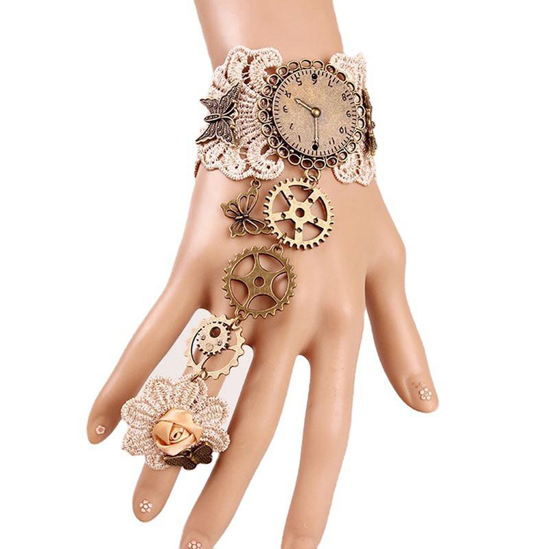 Women'S Vintage Steampunk Gloves Wrist Cuff Gear Girls Jewelry Accessories