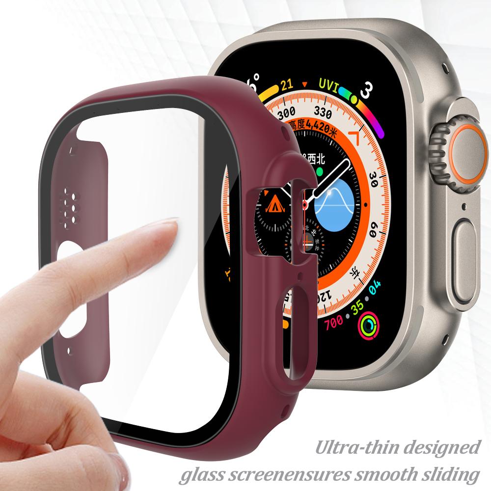 Glass+Case for Apple Watch Series 7/8/9 41mm 45mm Screen Protector 44mm40mm Bumper for iWatch Ultra/Ultra2 49mm Protective Cover