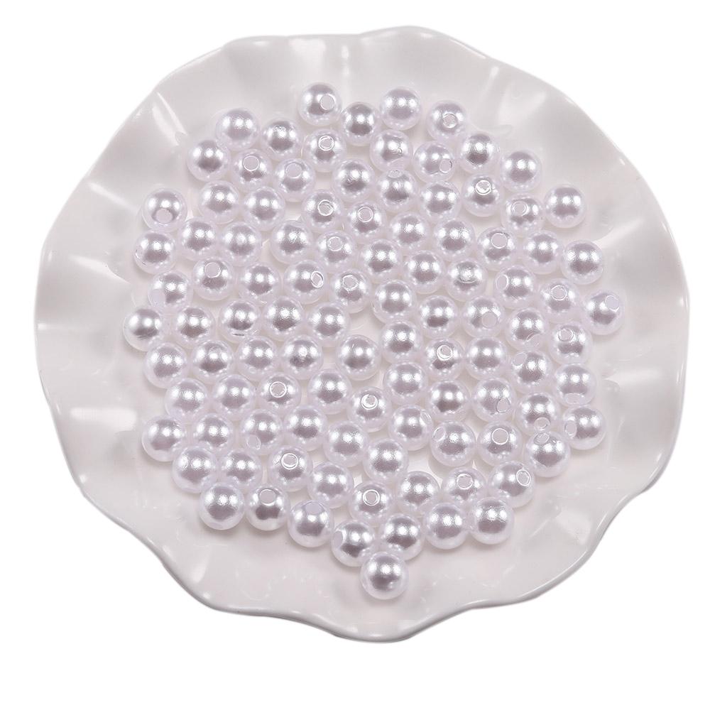 

3 мм-20 мм прямые бусины с отверстиями из искусственного жемчуга, свободные акриловые круглые бусины для рукоделия, принадлежности для изготовления ювелирных изделий, аксессуары 10mm x 100Pcs белый