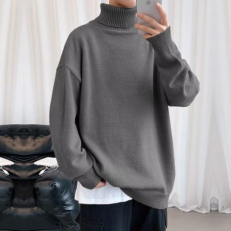 

Мужской свитер с высоким воротом в корейском стиле: Модная полувязаная нижняя рубашка осень/зима 2022 года 8XL серый