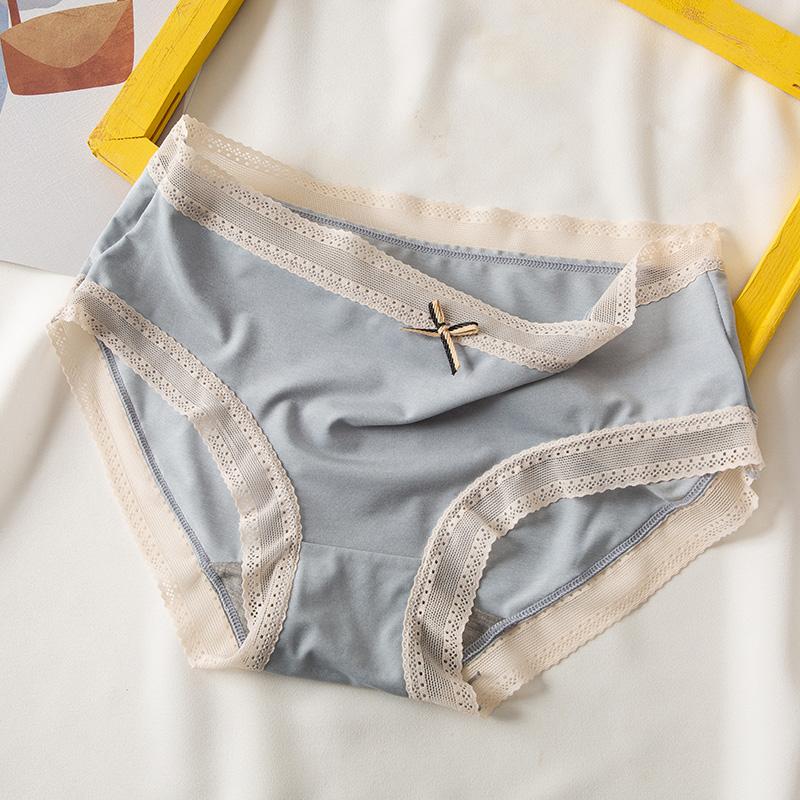 5Pcs Women's Panties Sexy Lace Underpants Bow Lace Briefs Sexy Underwear Low-Rise Pantys Intimates