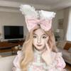 Elegant Ribbon Hair Clip Headpiece With Lace Ruffle Trim Design For Women And Girl Anime Event Gathering Hair Ornament