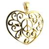 Les Trésors De Lily [F9175] - Gold Plated 'Heart Peace' Pendant