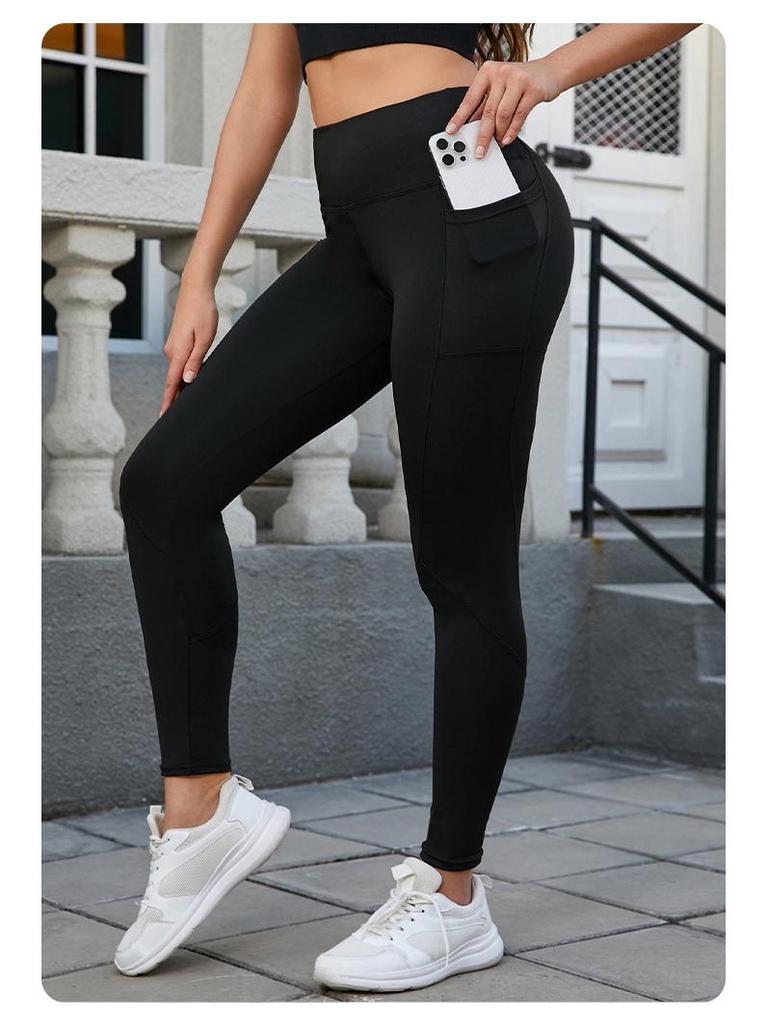 Sportleggings mit hohem Bund: Schlankmachende, Bauchkontrollierende, Po-hebende Yogahose für Damen