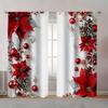 2pcs Sheer Polyester Vintage Christmas Dot Print Curtains for Living Room & Bedroom – All-Season Decor