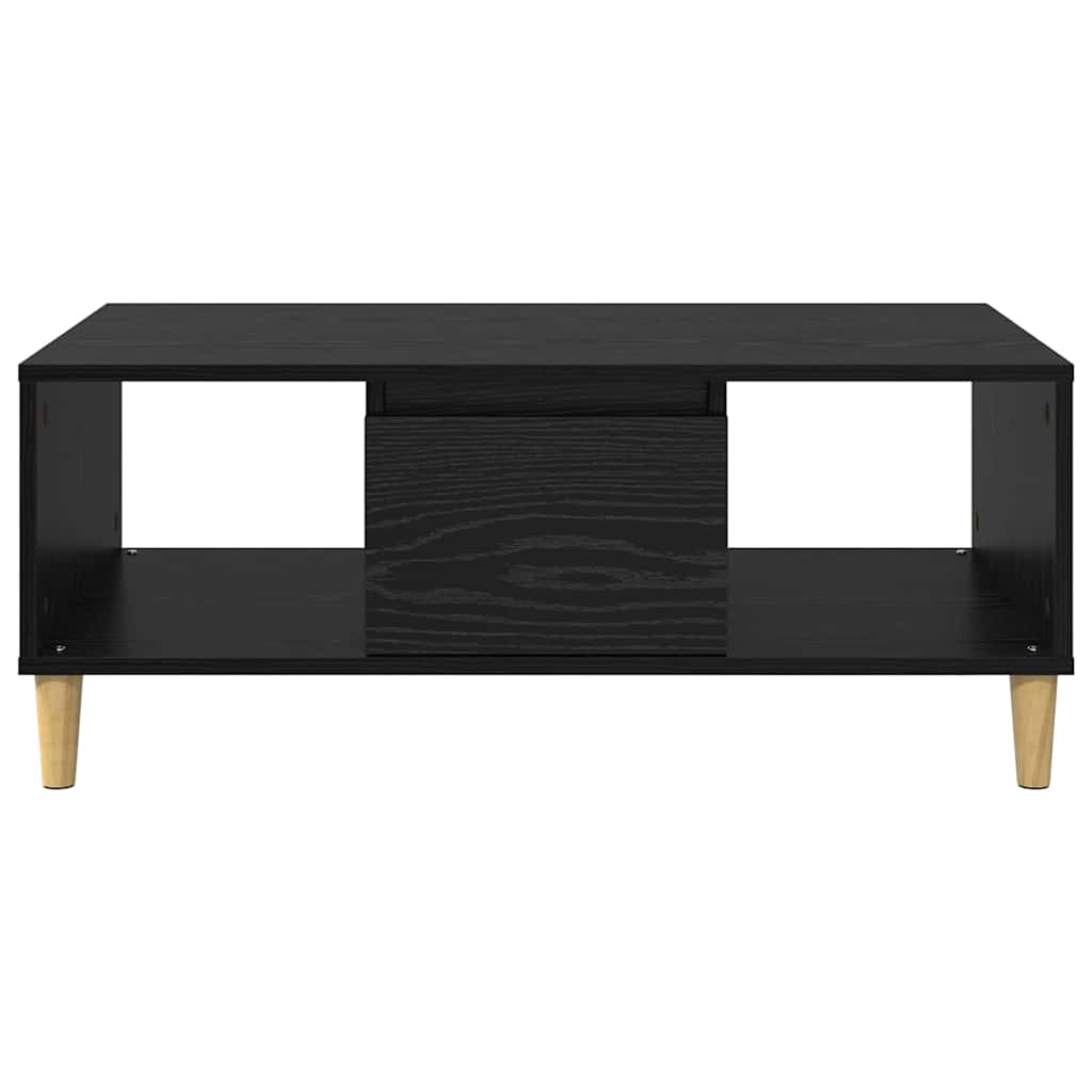 Coffee Table Black Oak Effect 90 X 50 X 26.5 Cm Engineered Wood