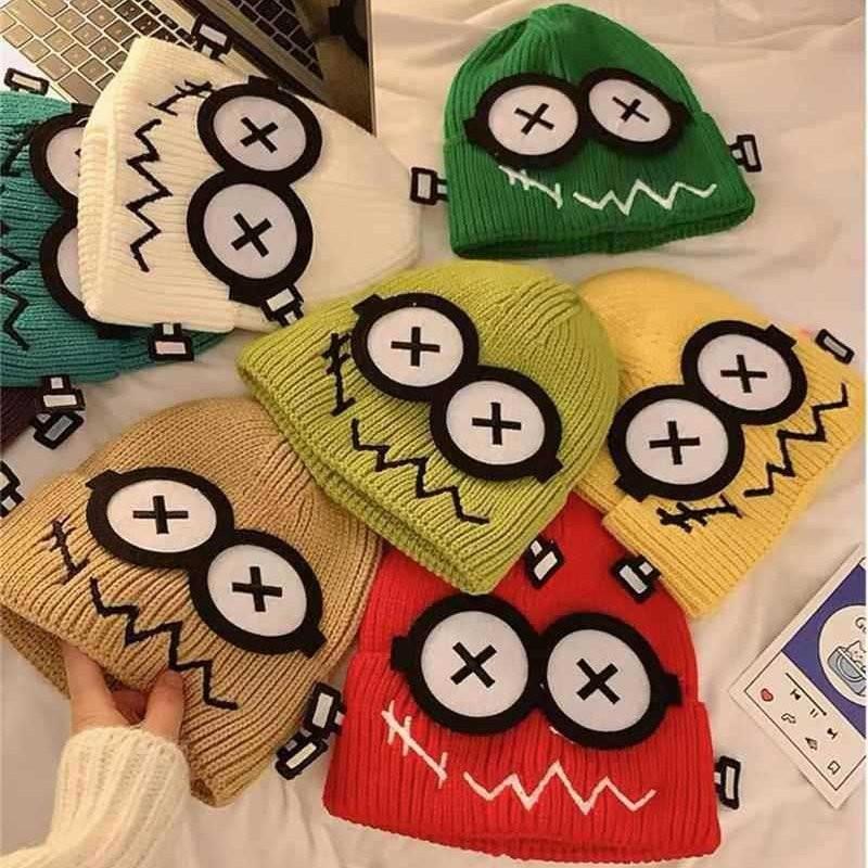 Adorable Cartoon Knit Beanie Hat For Women Warm Ear Protection Winter Headwear