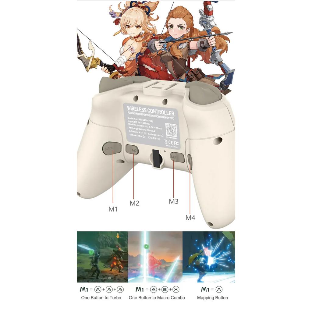 Bluetooth-compatable Wireless Game Controller for Switch/ PS4/PS3/Steam/IOS13.4+/Android (HID)/ Harmony OS Gamepad Joystick