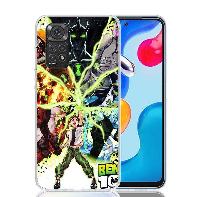 Cartoon Ben 10 Phone Case For Xiaomi Redmi Note 15 14 13 12S 12 Pro Plus 11S 11E 11 11T 10S 10 Art Soft Pattern Cover Redmi Note