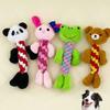 1pc Pet Plush Rope Braided Toy, Cute Animal Shaped Frog Panda Bear Rabbit Design, Chew Toy For Dog Training And Interaction