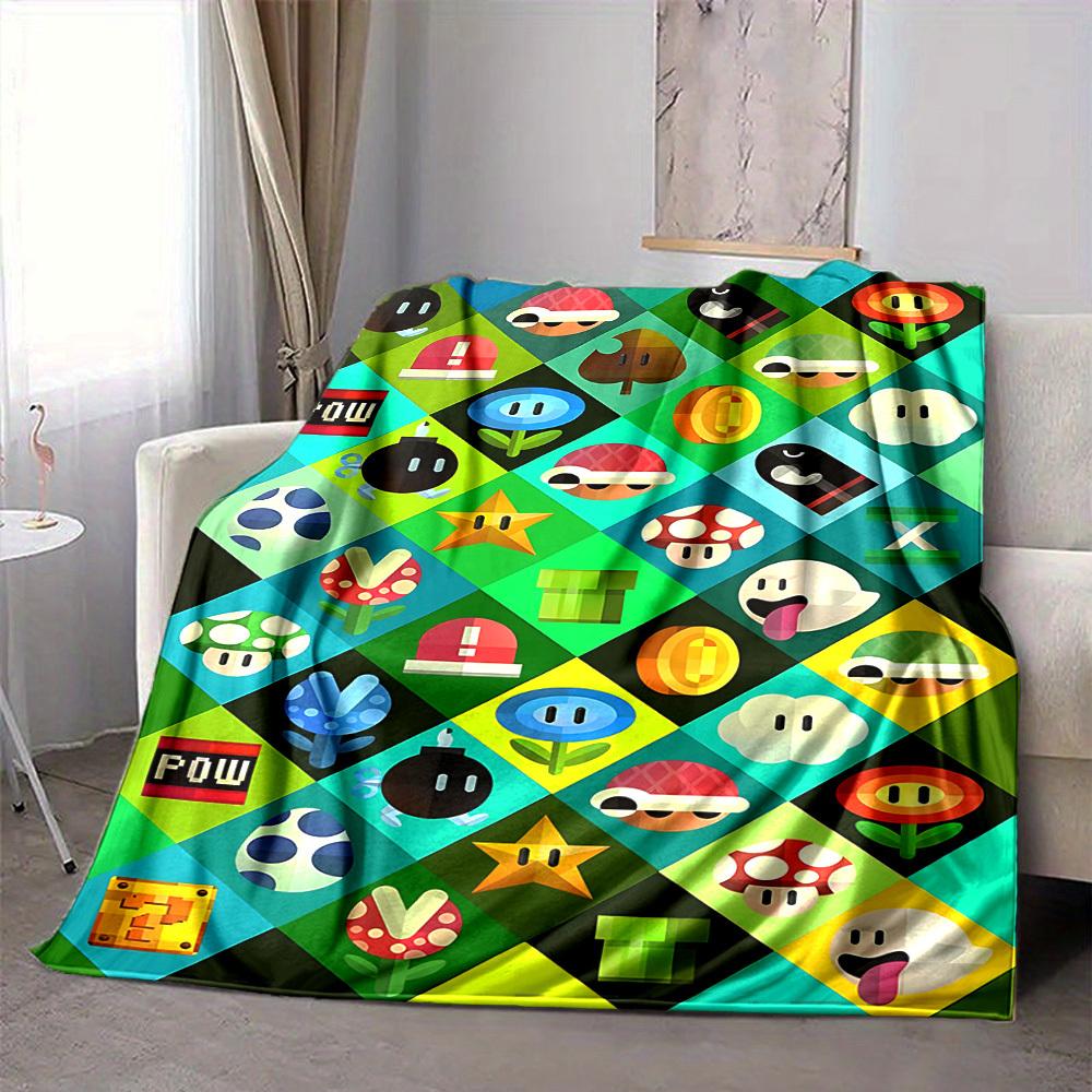 

1pc Mario Flannel Blanket, Soft Skin Friendly with Digital Printing, Various Sizes Available for Family, Friends, Birthday 80x120cm