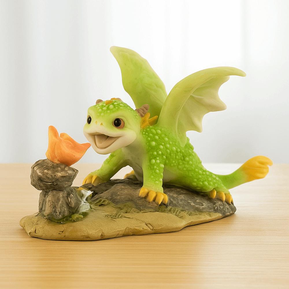 Statue Mini Cute Dragon Ornament Handicraft Dinosaur Models Dragon Resin Sculpture Home Bedroom