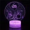 3D Christmas Night Light: Creative LED Bedside Lamp with Remote Control & Seven-Color Touch