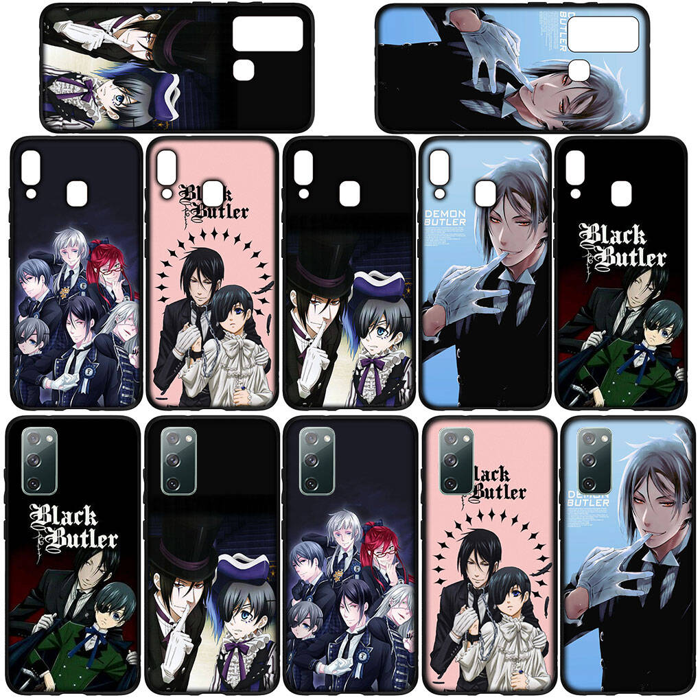 Phone Case for Samsung Galaxy S25 S23 S22 S21 S10 S24 Ultra FE A05 A06 A15 A16 A36 A37 A35 A54 A55 A56 A57 A25 A26 A53 A17 Cartoon Black Butler Cover