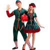 European American Christmas Festival Green Couples' Outfits - Men & Women Stage Costumes