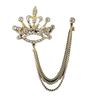 Elegant Crown Chain Brooch - Trendy European & American Lapel Accessory for Suits