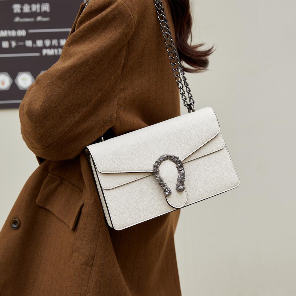 Autumn and Winter New Fashionable Lychee Pattern Same Chain Bag Single Shoulder Oblique Span Women's Bag
