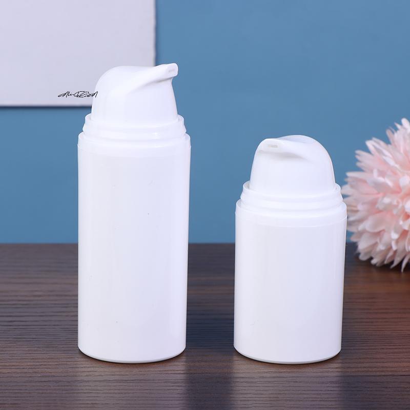 Kunststoff Reiseflaschen 15ml 30ml 50ml Weiß Airless Pumpe Creme Nachfüllbare Vakuum Lotion Flasche für Gel Make-up Kosmetik