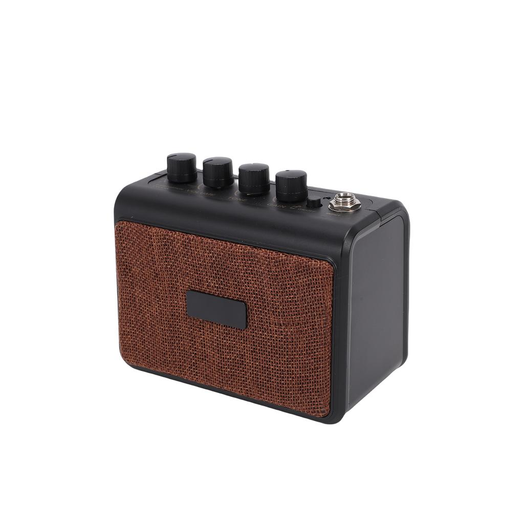 Portable Guitar Amp 10W BT Speaker 2 Clean Distortion Channels AUX Input Headphone Jack Rechargeable Silent for Outdoor