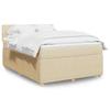 Exclusive House - Slatted Bed Base with Cream Mattress 140x190 Cm Fabric
