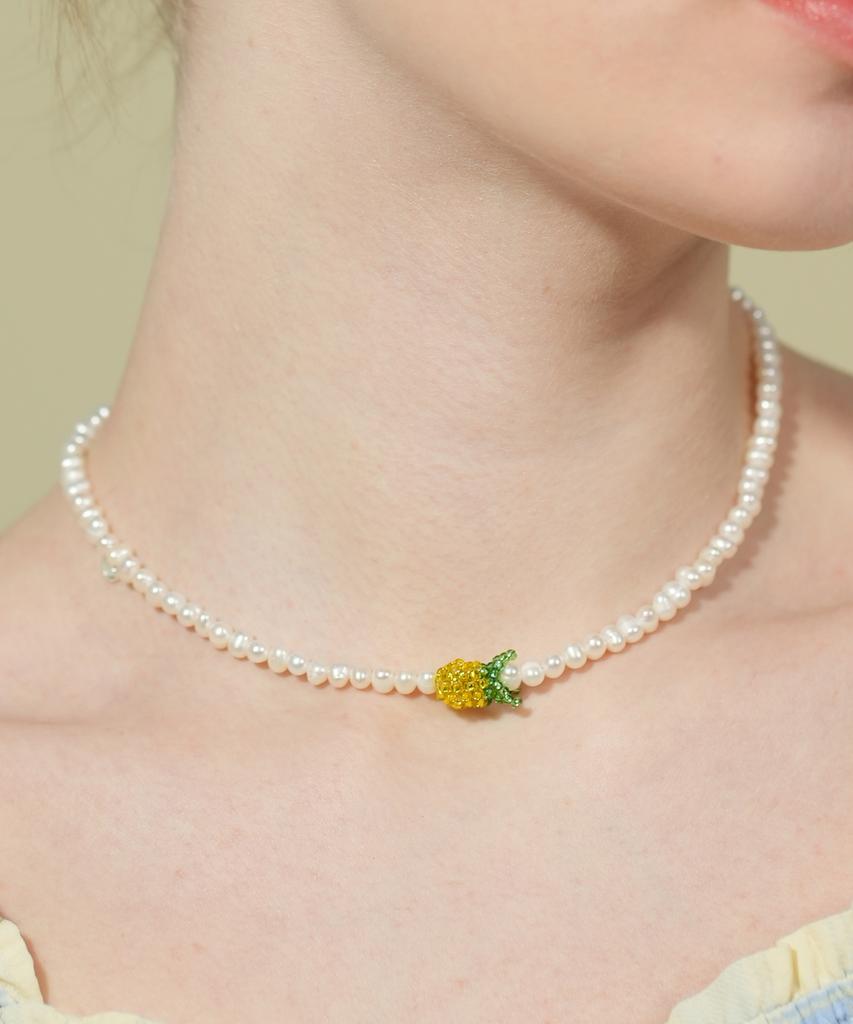 Bonbeau Juicy Fresh Water Pearl Necklace Colored Beads Fruit Pendant Freshwater Pearl Necklace