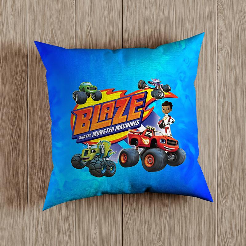 Blaze Monster Machines Pillow Case Blaze Cars Cartoon Kids Children Russian Crusher Truck Vehicles Bedroom Decorate Cushion Covers 45cm