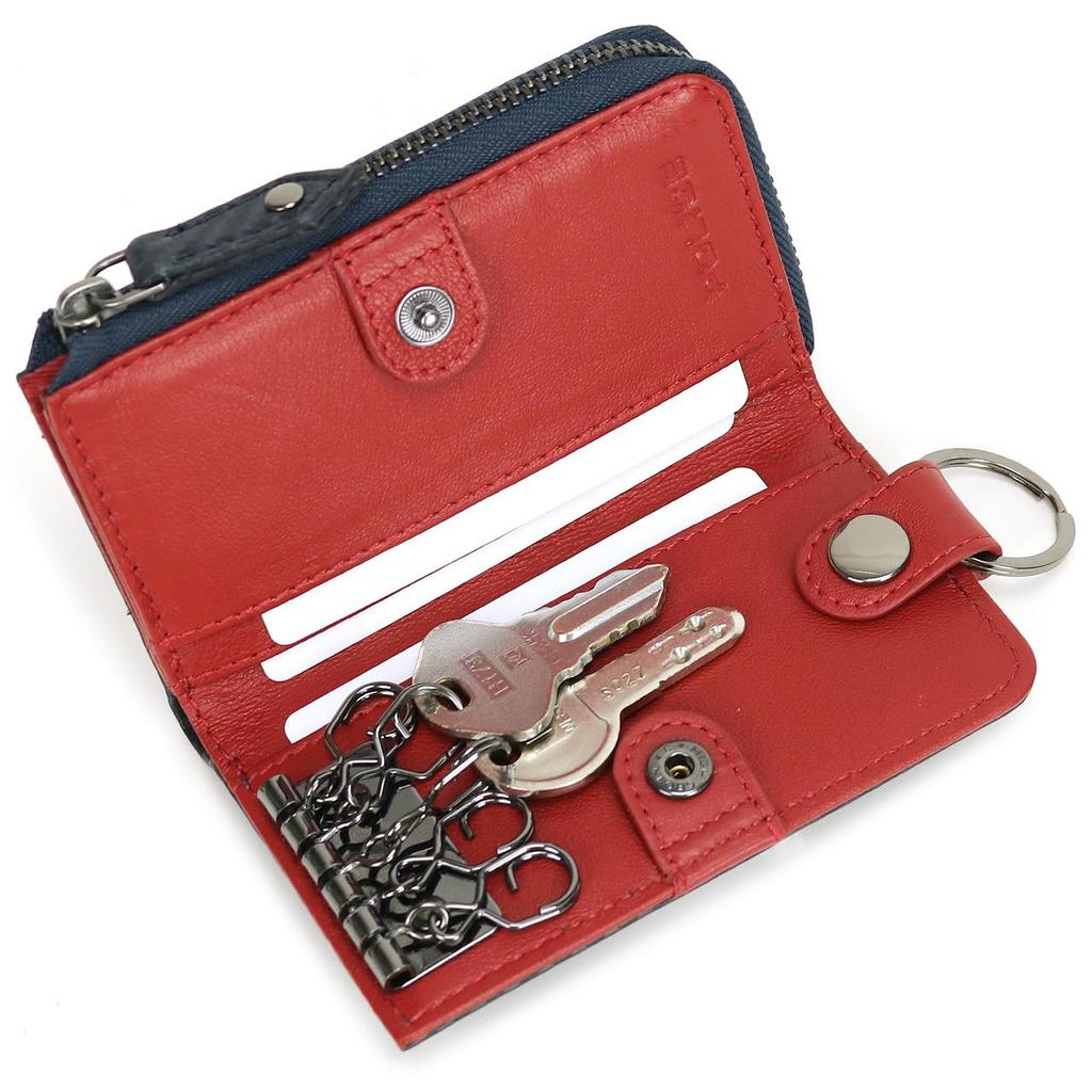 Key case 5 rows with coin purse Lucente 2 Navy [POLICE] PA-70805